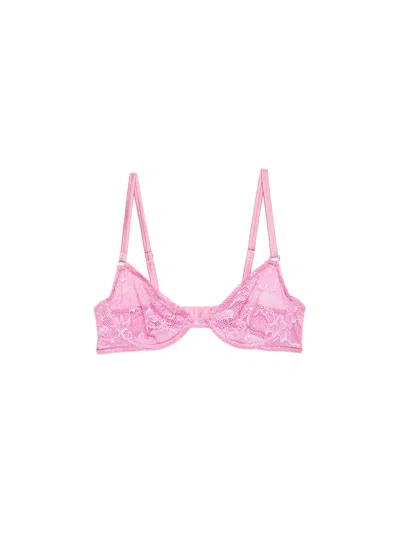 Fleur Du Mal Le Stretch Lace Demi Bra In Pink