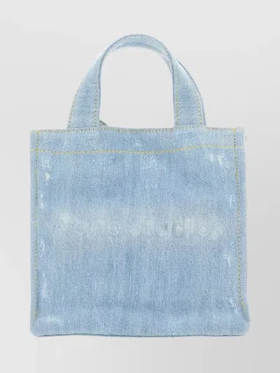 Acne Studios Mini Denim Shopper Bag Logo Design