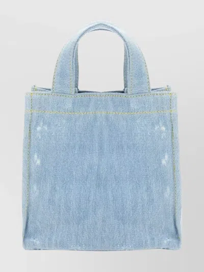 Acne Studios Mini Denim Shopper Bag Logo Design
