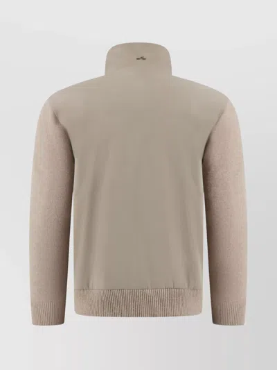 Paul & Shark High Collar Hybrid Jacket Side Pockets In Gray