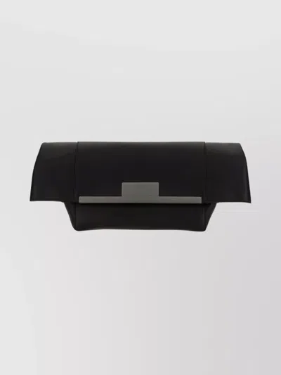 Max Mara Medium Clutch Bag Metal Bar Detail In Black