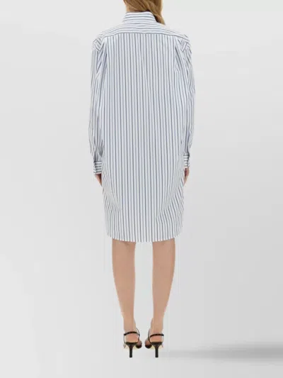 Dries Van Noten Oversized Striped Long Sleeve Shirt In Neutral