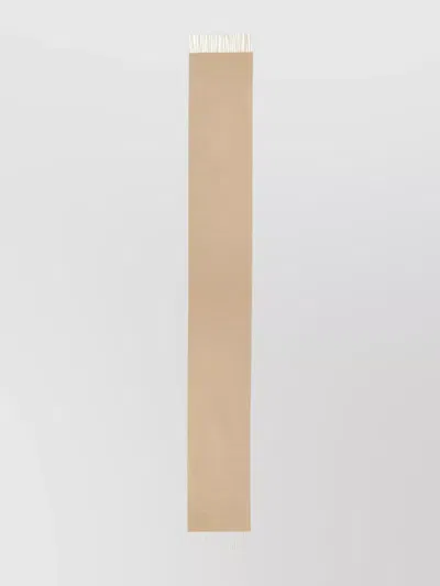 Max Mara Monogrammed Scarf Fringed Edges In Brown