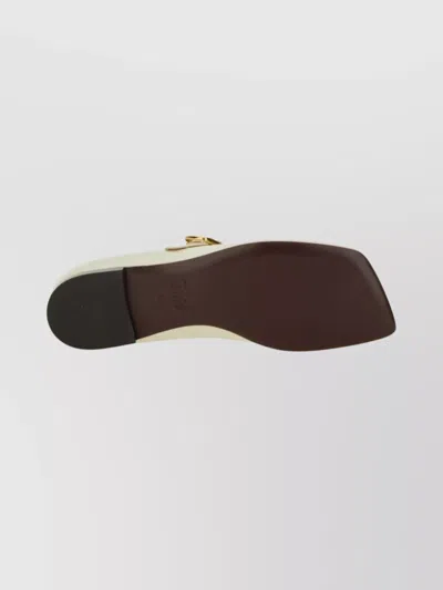 Chloé Ballerina Shoes With Buckle And Square Toe In White