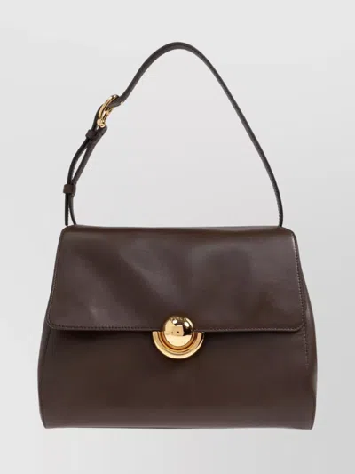 Furla Domus S Shoulder Bag With Adjustable Strap In Brown