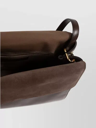 Furla Domus S Shoulder Bag With Adjustable Strap In Brown