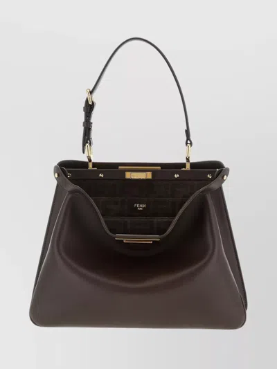 Fendi Medium Soft Shoulder Bag With Top Handle In Brown