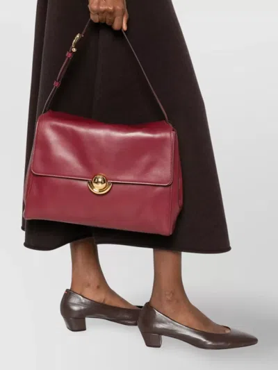 Furla Domus M Shoulder Bag With Adjustable Strap In Red