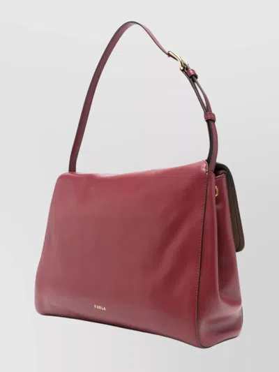 Furla Domus M Shoulder Bag With Adjustable Strap In Red