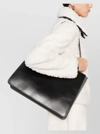 Furla Structured Tote Bag Top Handle In Black