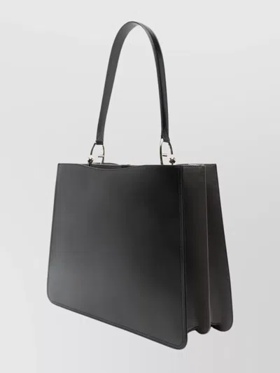 Furla Structured Tote Bag Top Handle In Black