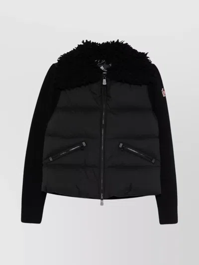 Moncler Grenoble Padded Wool Zip-up Cardigan Clothing In Black