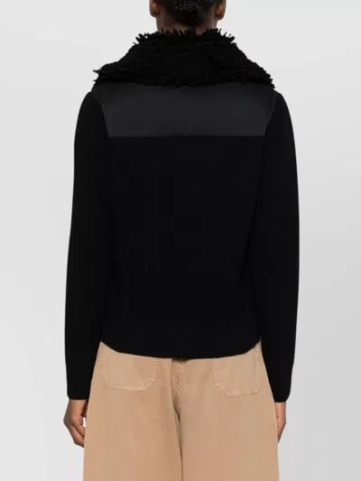 Moncler Grenoble Padded Wool Zip-up Cardigan Clothing In Black