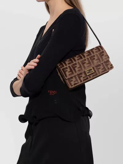 Fendi Chain Wallet Adjustable Strap In Brown