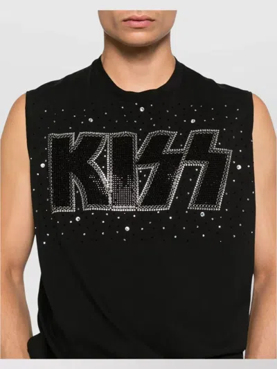 Dsquared2 Graphic Print Sleeveless Crew Neck T-shirt In Black
