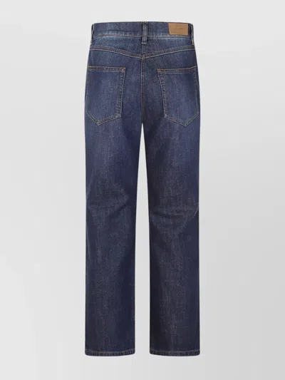 Incotex Classic 5-pocket Denim Jeans With Iconic Suede Patch In Blue