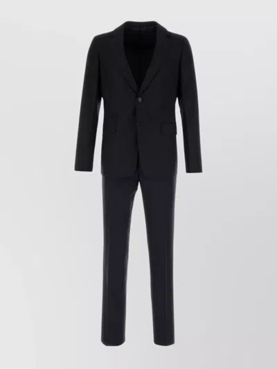 Prada Tailored Wool Blend Suit With Back Vent In Black