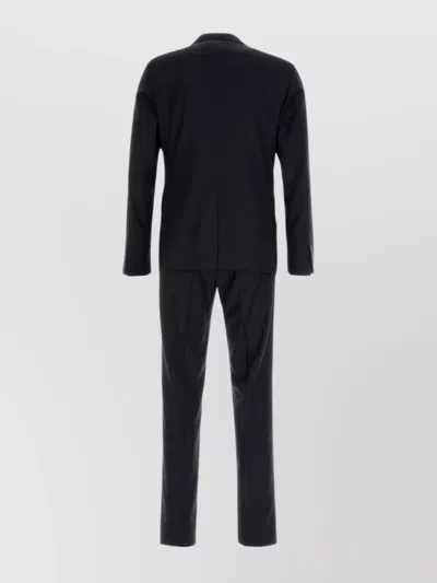 Prada Tailored Wool Blend Suit With Back Vent In Black