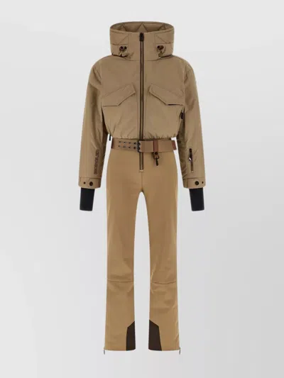 Moncler Insulated Ski Overall Featuring Adjustable Elements In Black