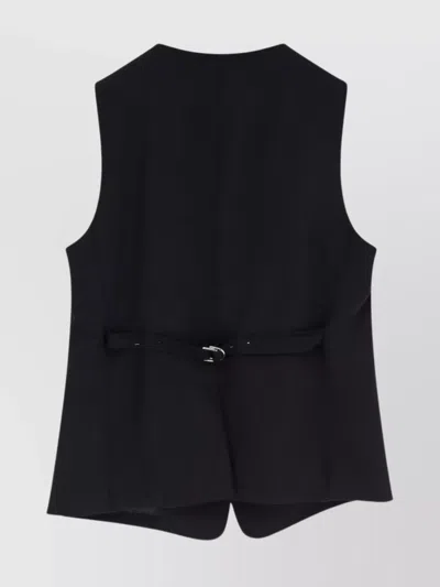 Hugo Boss Adjustable Back Strap Sleeveless Gilet In Black