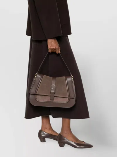 Furla Luxe Shoulder Bag Adjustable Strap In Black