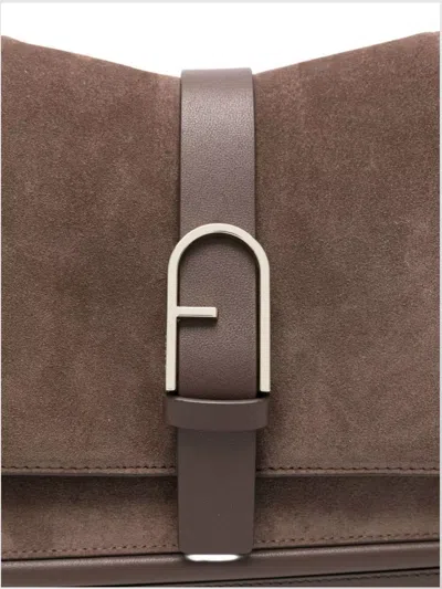 Furla Luxe Shoulder Bag Adjustable Strap In Black