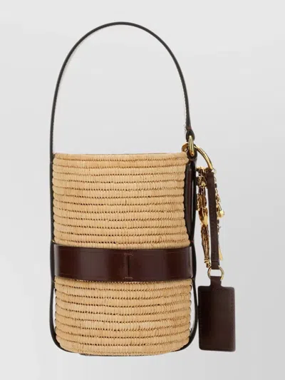 Chloé Textured Leather Bucket Bag Top Handle In Neutral