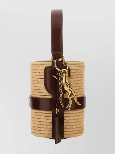 Chloé Textured Leather Bucket Bag Top Handle In Neutral