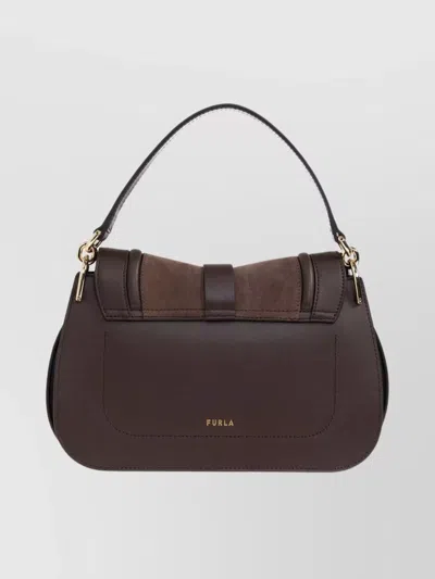 Furla Modern Shoulder Bag Adjustable Strap In Brown