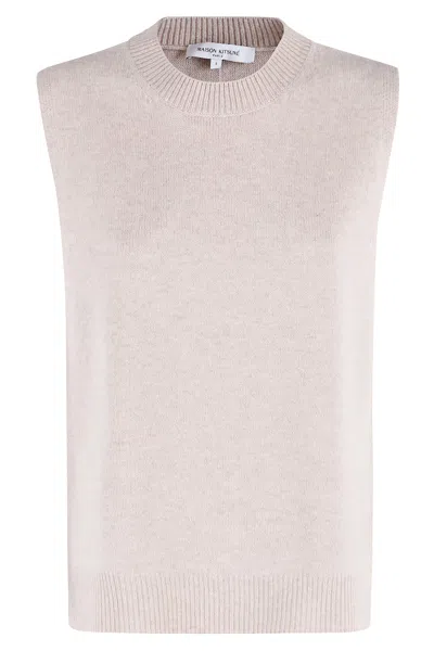 Maison Kitsuné Merino Wool Comfort Vest In Neutral