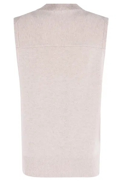 Maison Kitsuné Merino Wool Comfort Vest In Neutral