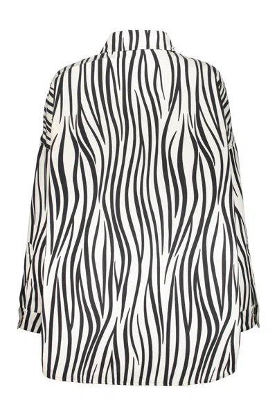 Valentino Casual Elegant Jacket With Black And White Stripes In Multi