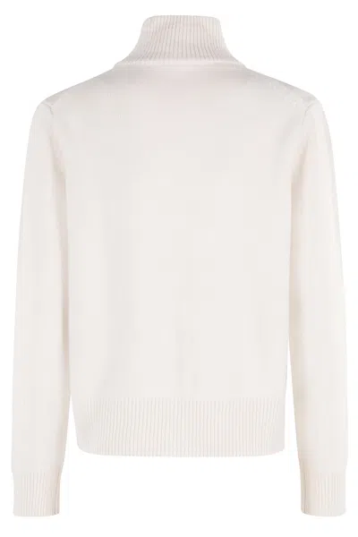 Maison Kitsuné 'fox Head' Inlay Wool Cardigan In Neutral