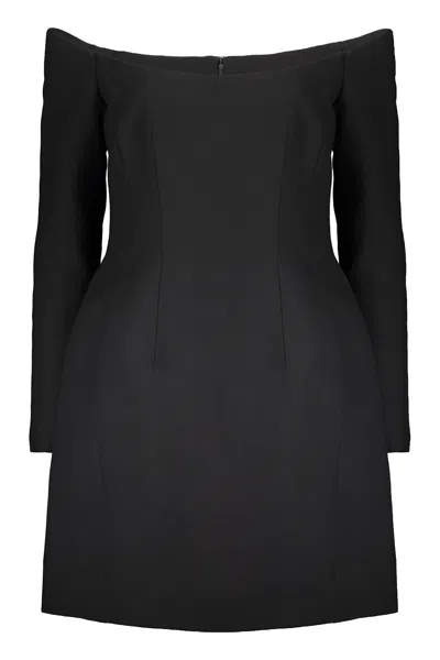 Valentino Elegant Black Dress With Boat Neck In Black