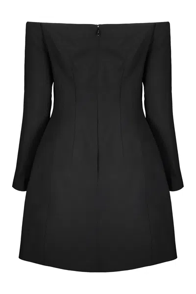 Valentino Elegant Black Dress With Boat Neck In Black
