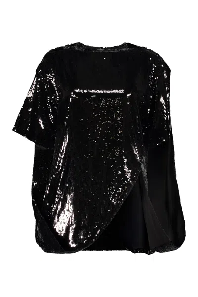 Valentino Top With Sequins In Black
