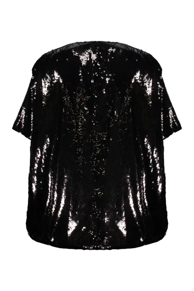 Valentino Top With Sequins In Black