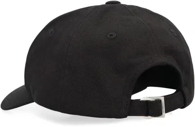Jacquemus Gadjo Logo-embellished Cotton-twill Baseball Cap In Black