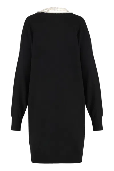 Zimmermann Crush Mini Wool Knit Dress In Black