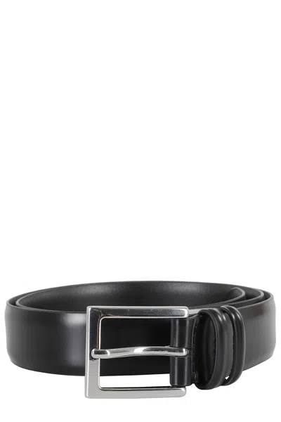 Orciani Classica Cald In Pelle 3 Cm In Black