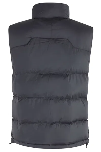 Polo Ralph Lauren Black Vest With High Collar And Double-slider Zipper In Gray