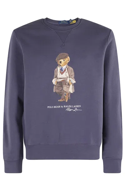 Polo Ralph Lauren Hoodie Man Ralph Lauren - Lscnm4 Long Sleeve Sweatshirt - Blue In Blue