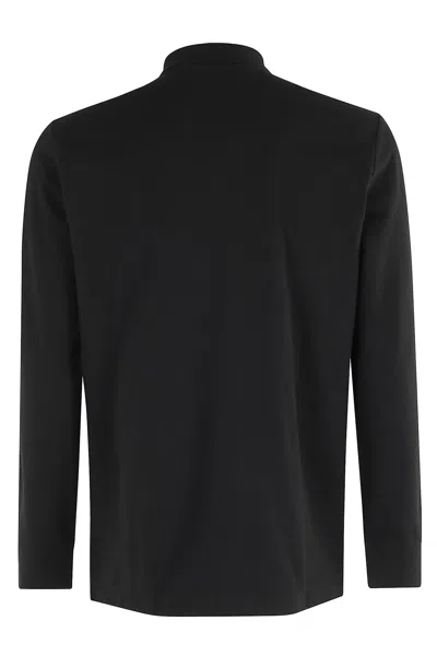 Polo Ralph Lauren Long Sleeve Knit Polo In Black