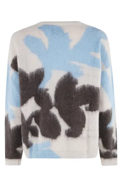 Roberto Collina Crew Neck Long Sleeve Sweater In Blue