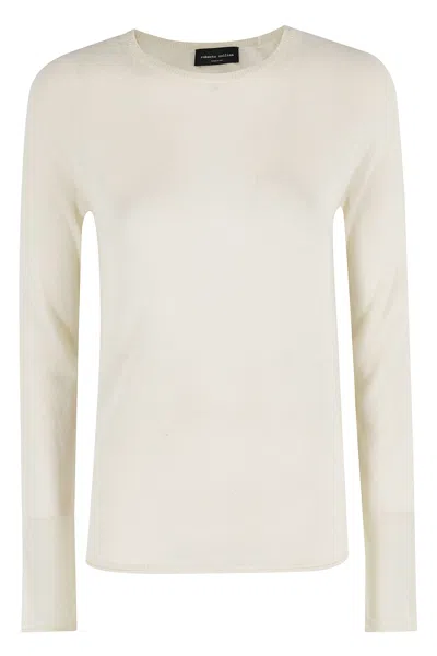 Roberto Collina Crew Neck Long Sleeve Sweater In Neutral
