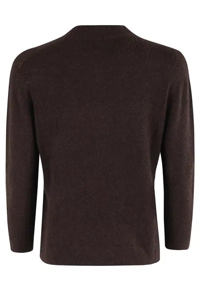 Roberto Collina Three-quarter Sleeve Sweater In Brown