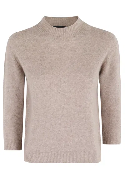 Roberto Collina Crew-neck Cashmere Sweater In Neutral