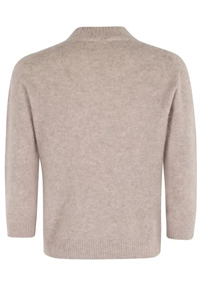 Roberto Collina Crew-neck Cashmere Sweater In Neutral