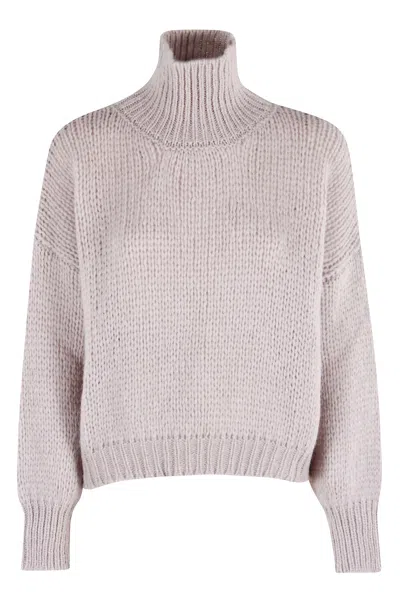 Roberto Collina Turtleneck Long-sleeved Sweater In Neutral
