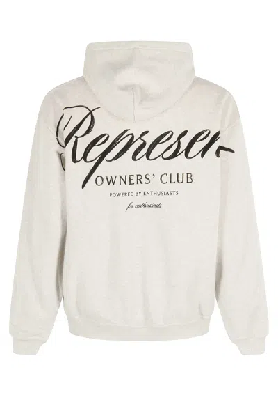 Represent Owners Club Script Hoodie In Neutral